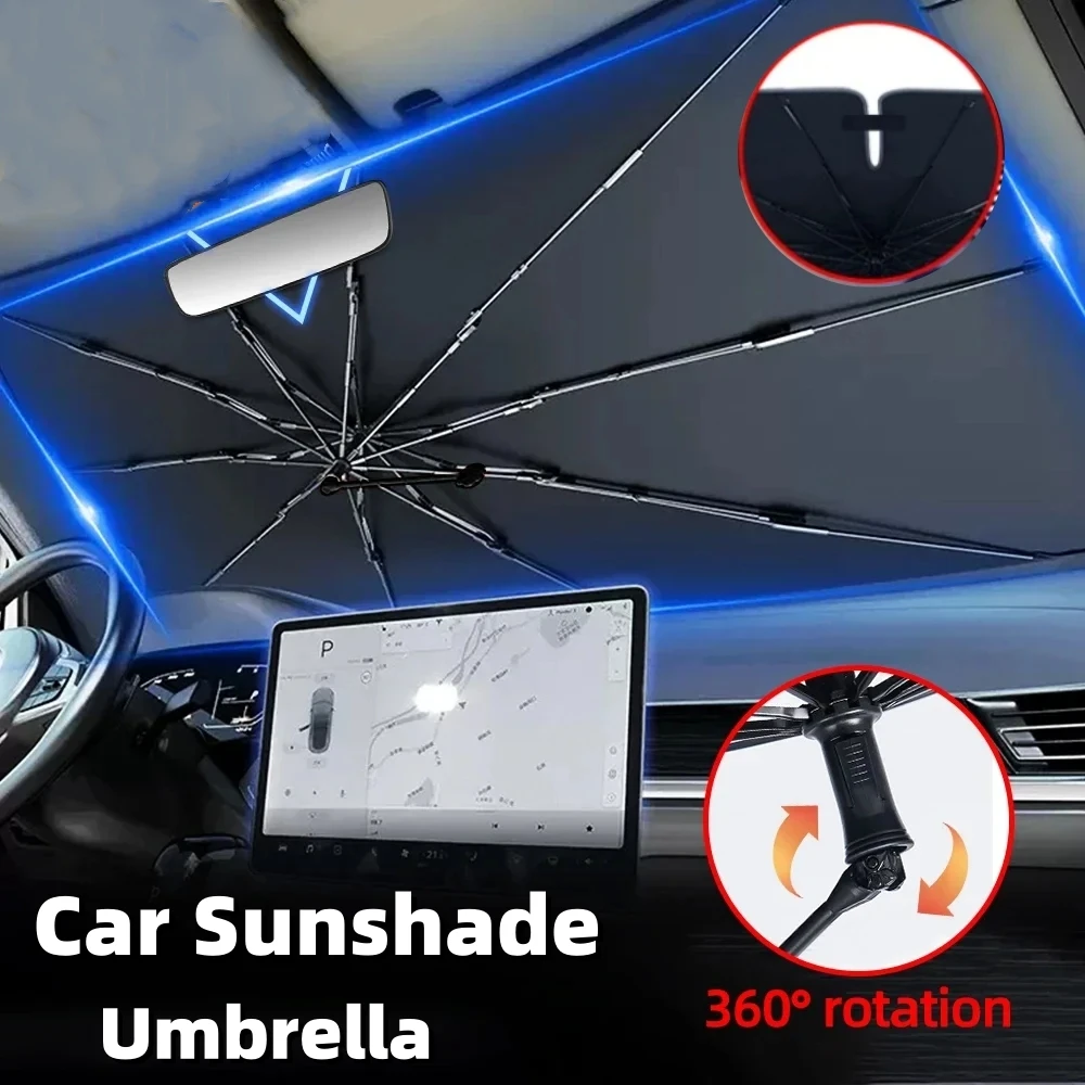 Windshield Sun Shade - แผ่นบังแดดกระจกหน้ารถยนต์ ป้องกันความร้อน สำหรับอุปกรณ์ตกแต่งรถยนต์