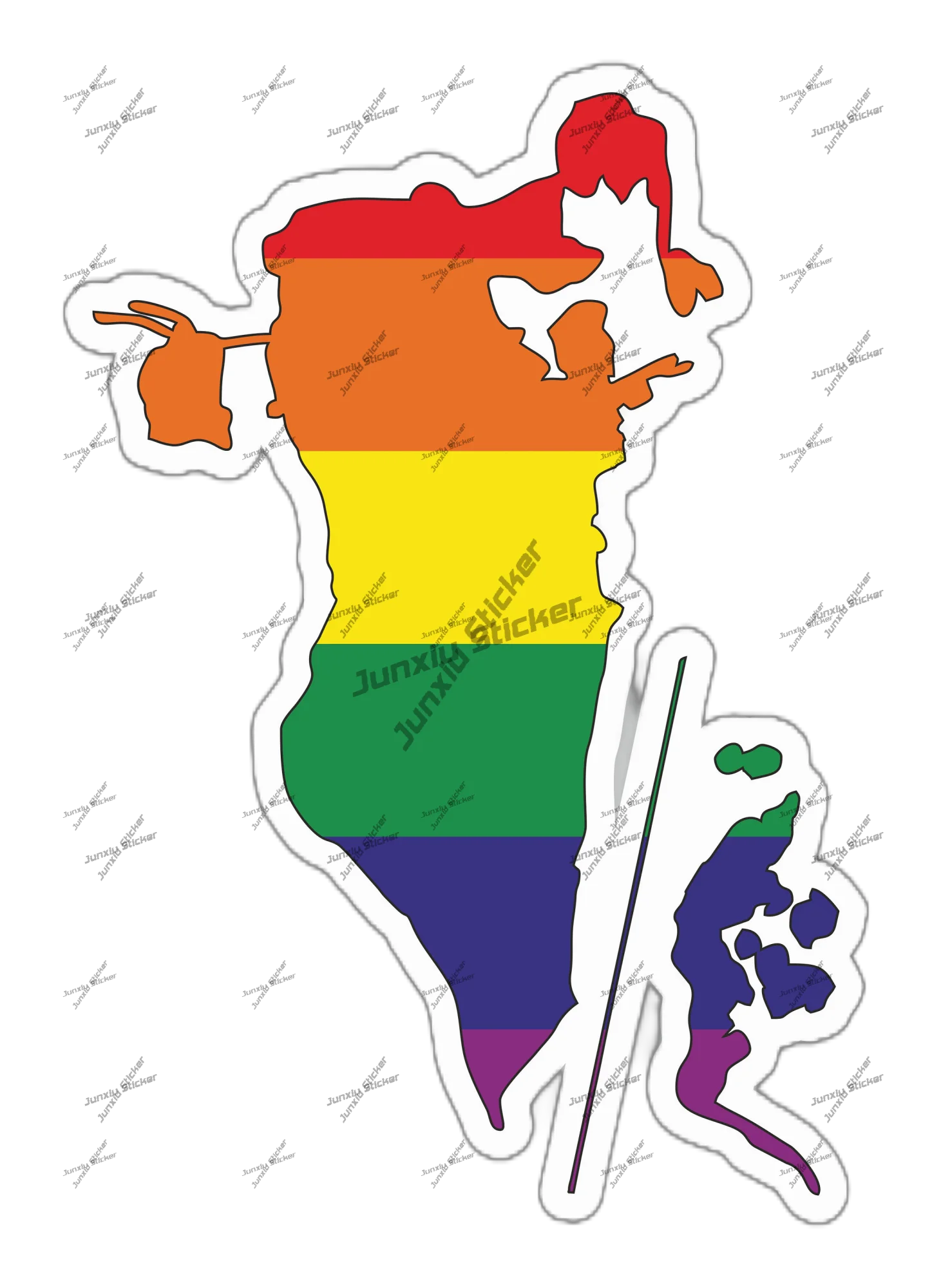 Car Accessories Bahrain - Bahrain Gay สติกเกอร์ลายธงสีรุ้งสำหรับรถยนต์ SUV แล็ปท็อปหนังสือตู้เย็นกีตาร์หมวกกันน็อคกล่องเครื่องมือรูปลอกเรืออุปกรณ์เสริม