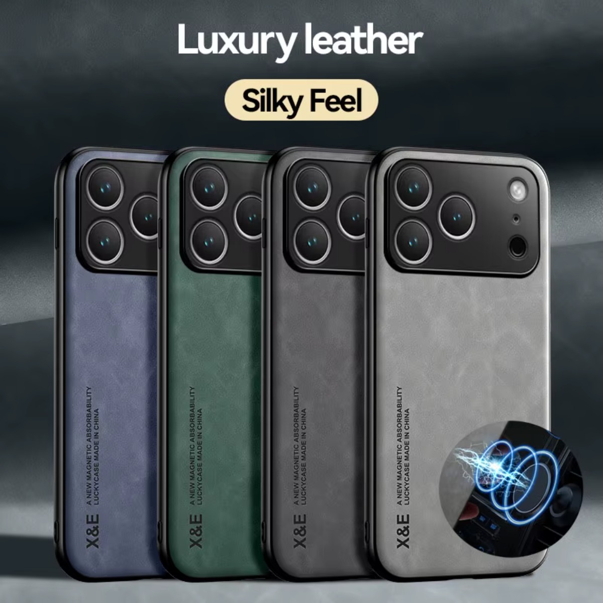 Car Phone Holder Magnetic - เคสโทรศัพท์หนังสำหรับ APPLE iPhone 17 Air 16