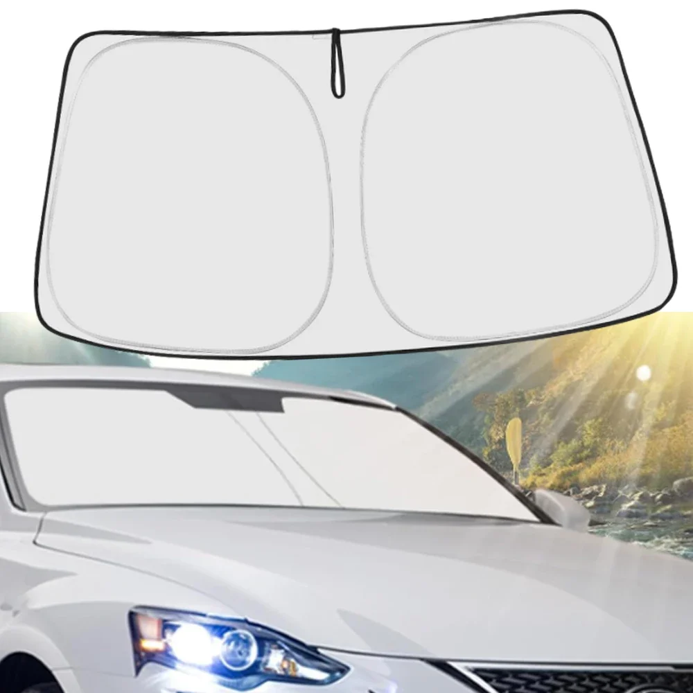Windshield Sun Shade - แผ่นบังแดดรถยนต์ ฉนวนกันความร้อน ป้องกันแสงแดด สำหรับฤดูร้อน อุปกรณ์เสริมในรถยนต์ ระบายความร้อนด้วยวัสดุทางกายภาพ