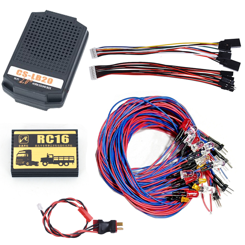 Car Accessories Sound System - ชุดระบบเสียงและไฟ 2 in 1 สำหรับรถบรรทุก Tamiya