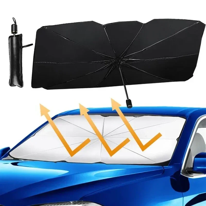 Windshield Sun Shade - ร่มบังแดดรถยนต์ 1 ชิ้น อุปกรณ์ป้องกันแสงแดดหน้ารถ สำหรับฤดูร้อน ป้องกันแสงแดดภายในรถยนต์