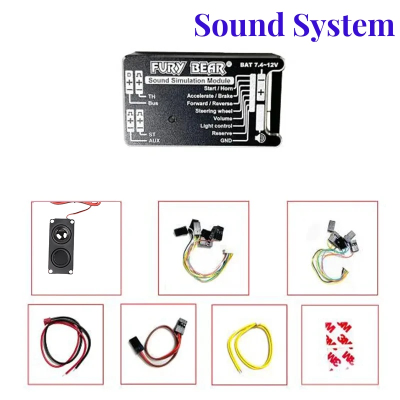 Car Accessories Sound System - กลุ่มระบบเสียงเหมือนหมีโกรธสำหรับ1/14 lesu tamiyaya 770S รถไถรถบรรทุก mobil