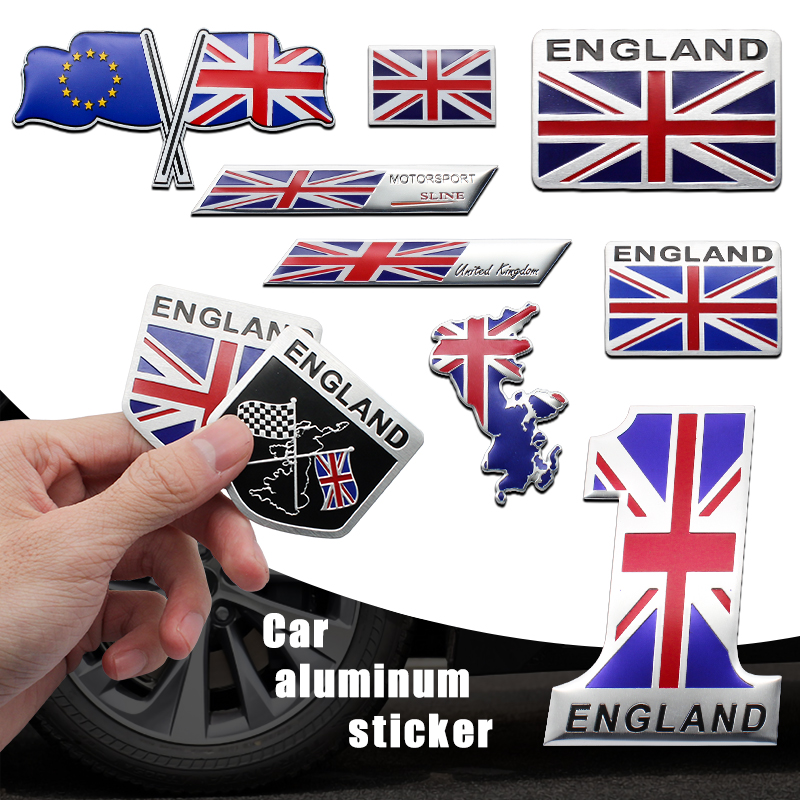 Car Accessories Uk - 3D อลูมิเนียมอังกฤษสหราชอาณาจักร UK ธงชาติแผนที่รถรถจักรยานยนต์ป้ายสัญลักษณ์สติกเกอร์สำหรับแลนด์โรเวอร์ มินิ จากัวร์
