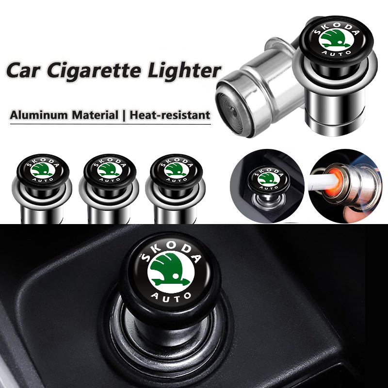 D.A.D Car Accessories - ฝาครอบที่จุดบุหรี่ในรถยนต์ วัสดุอัลลอยด์ ป้องกันฝุ่น ตกแต่ง สำหรับรถยนต์ Skoda