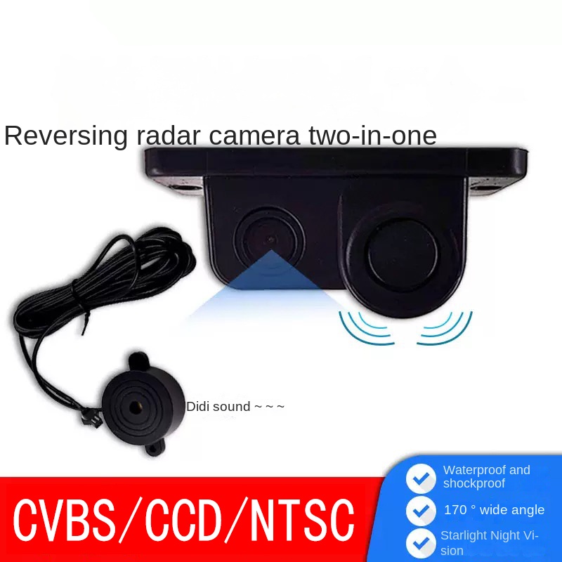 Car Accessories Sound System - กล้องมองหลังรถยนต์ JISUIDA 2-in-1 HD พร้อมระบบเรดาร์ถอยหลัง -