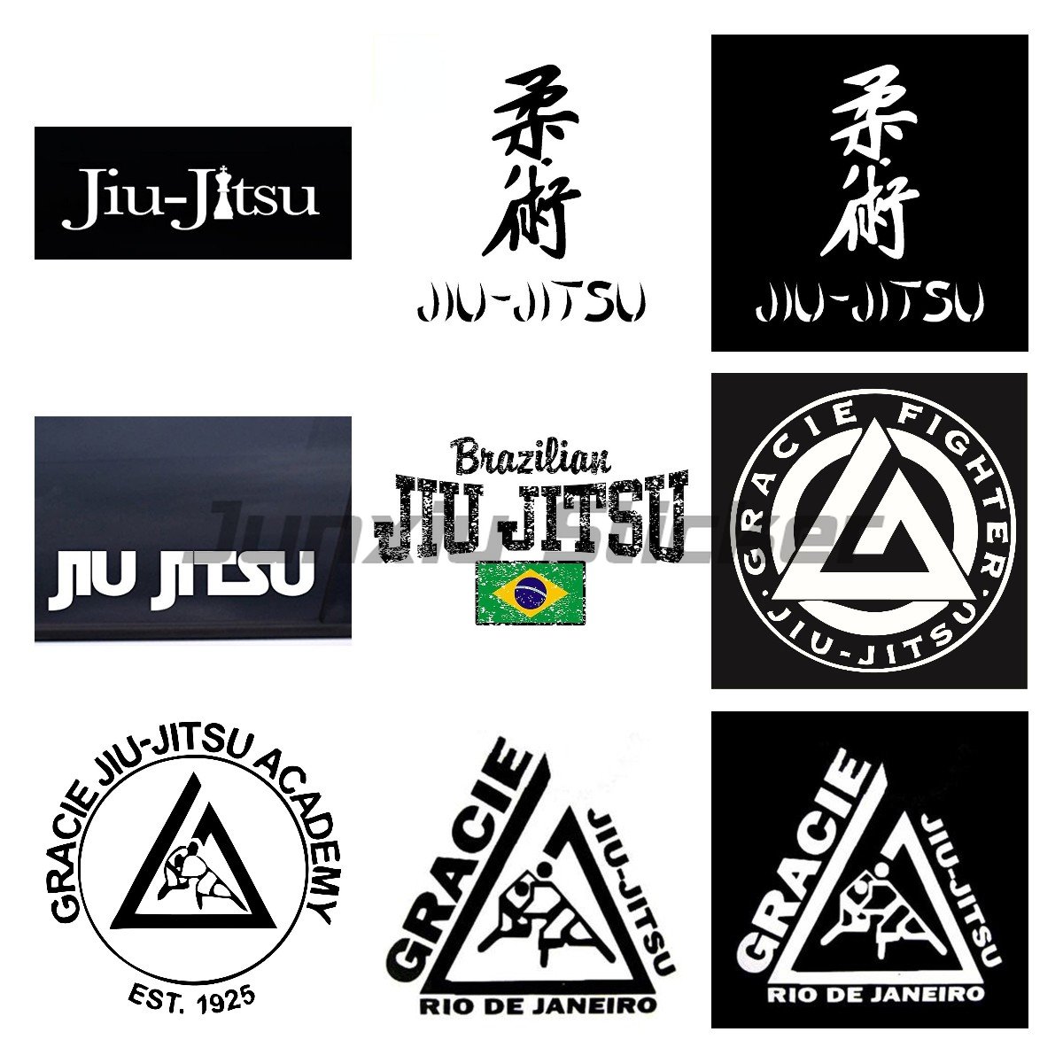 Car Accessories Bahrain - บราซิล Jiu Jitsu Die Cut สติ๊กเกอร์รถรถจักรยานยนต์โลโก้รูปลอกแล็ปท็อปโทรศัพท์แท็บเล็ต