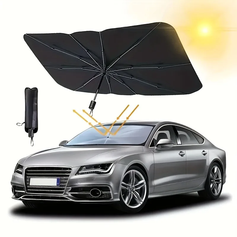 Windshield Sun Shade - แผ่นบังแดดรถยนต์ ผ้าคลุมกระจกหน้ารถ อุปกรณ์ป้องกันแสงแดดภายในรถยนต์ อุปกรณ์ป้องกันกระจกหน้ารถ