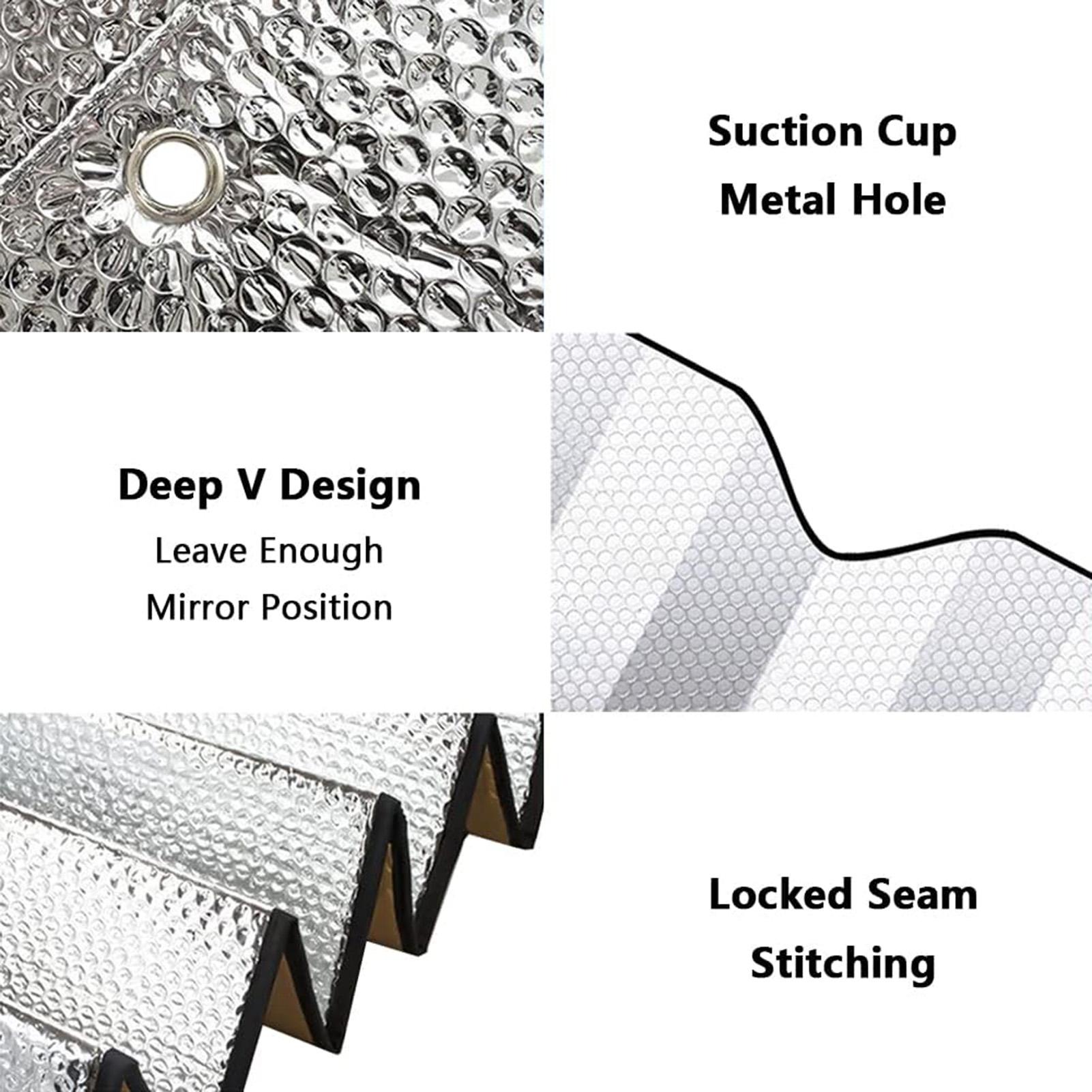 Windshield Sun Shade - ม่านบังแดดกระจกรถยนต์แบบสะท้อนแสง หนาเป็นพิเศษ ป้องกันความเป็นส่วนตัว สำหรับรถยนต์ SUV รถยนต์ไฟฟ้า