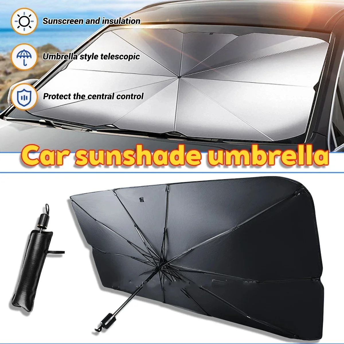 ร่มบังแดดรถยนต์ ผ้าคลุมกระจกหน - Windshield Sun Shade บทวิจารณ์และราคา