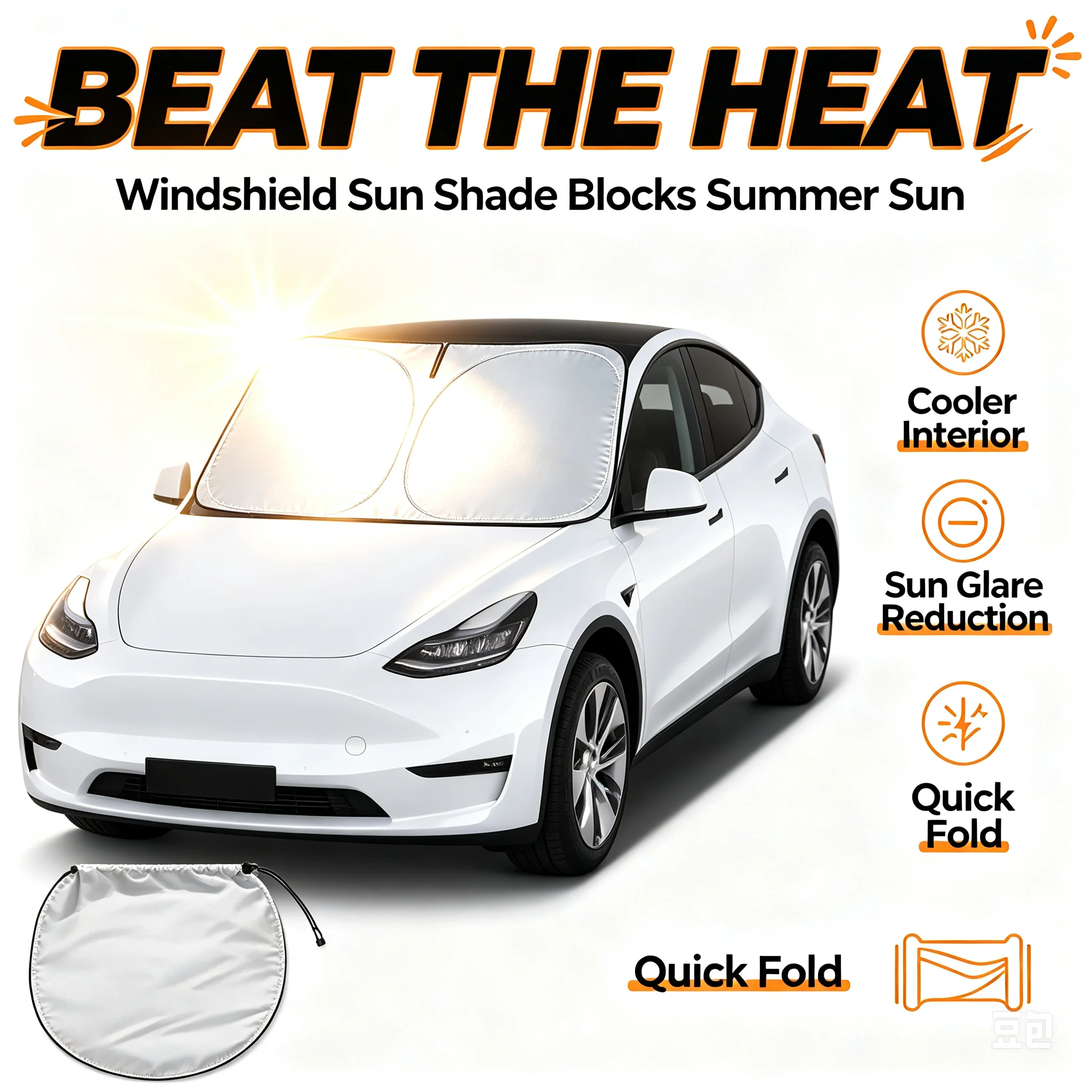 แผ่นบังแดดรถยนต์ ฉนวนกันความร้ - Windshield Sun Shade บทวิจารณ์และราคา