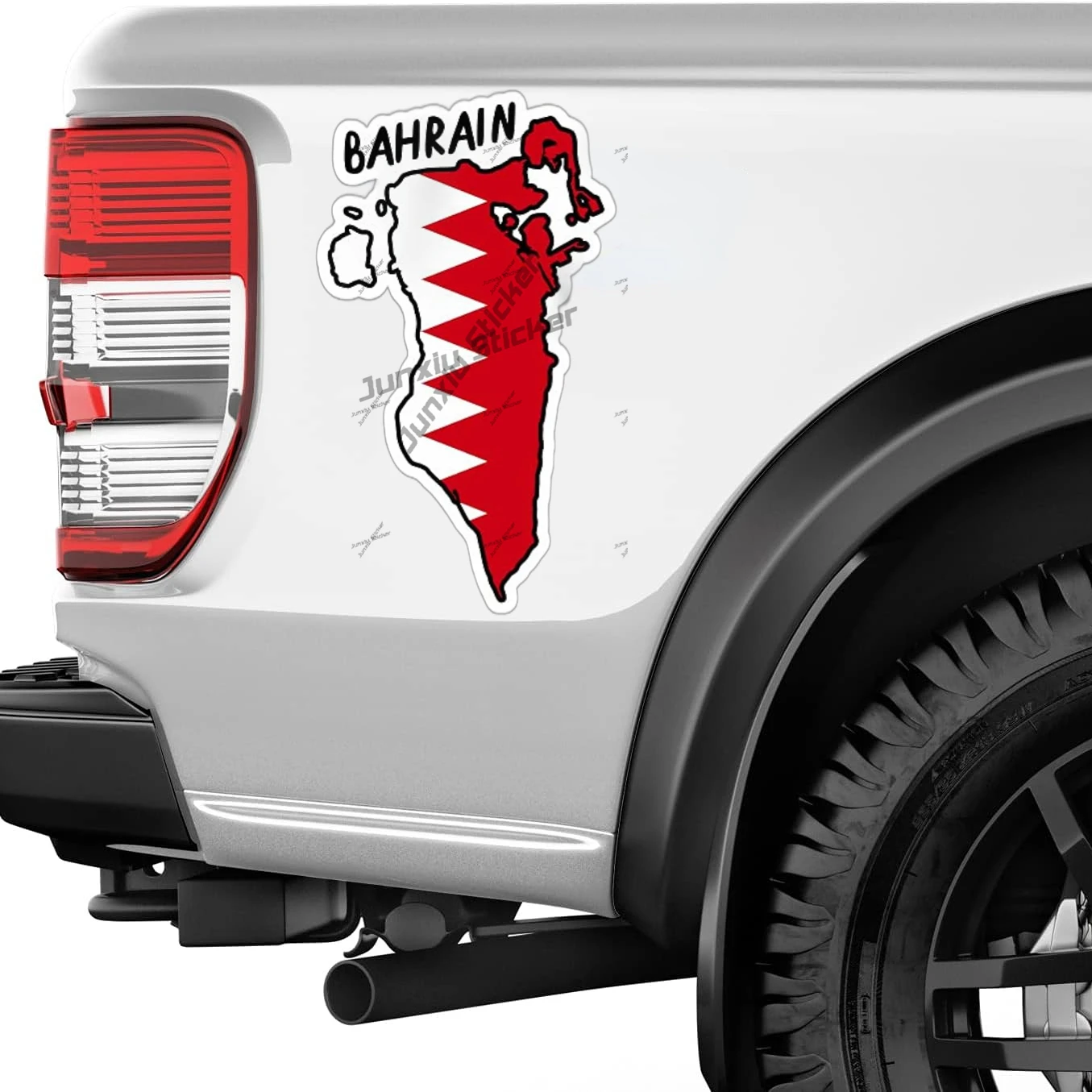 โครงร่าง Bahrain พร้อมธงสติกเก - Car Accessories Bahrain บทวิจารณ์และราคา